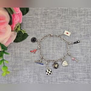 Vintage Effy Bracelet and 8 Charms Princess Cruise Collectable 8.5"